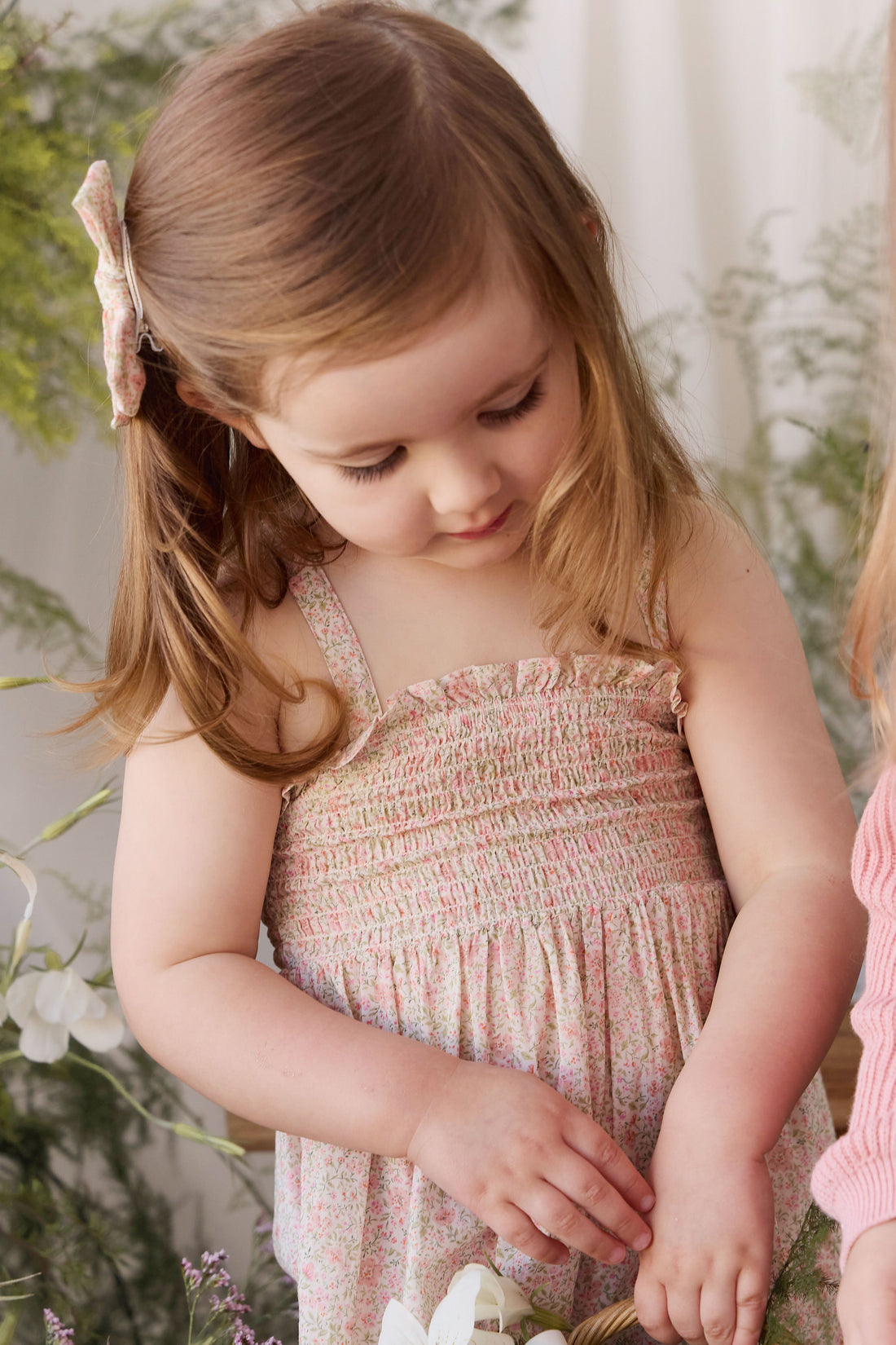 Organic Cotton Arabella Jumpsuit - Flora Pink Childrens Onepiece from Jamie Kay USA
