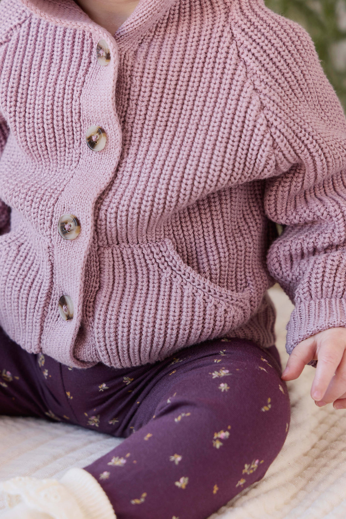 Bear Cardigan - Dreamy Pink Childrens Cardigan from Jamie Kay USA