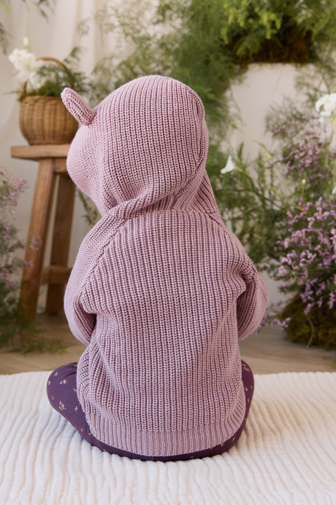 Bear Cardigan - Dreamy Pink Childrens Cardigan from Jamie Kay USA