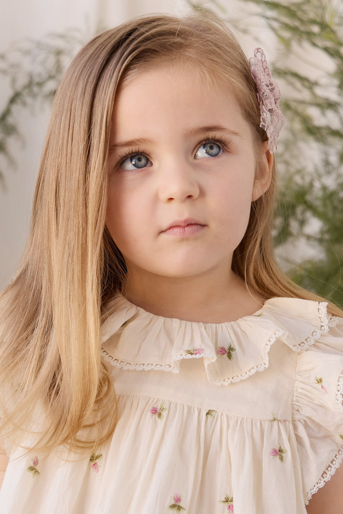Organic Cotton Banks Blouse - Rosebud Egret Childrens Top from Jamie Kay USA