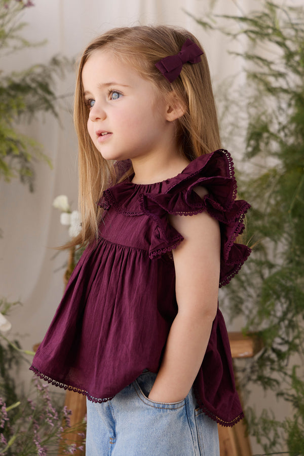 Organic Cotton Banks Blouse - Fig Childrens Top from Jamie Kay USA