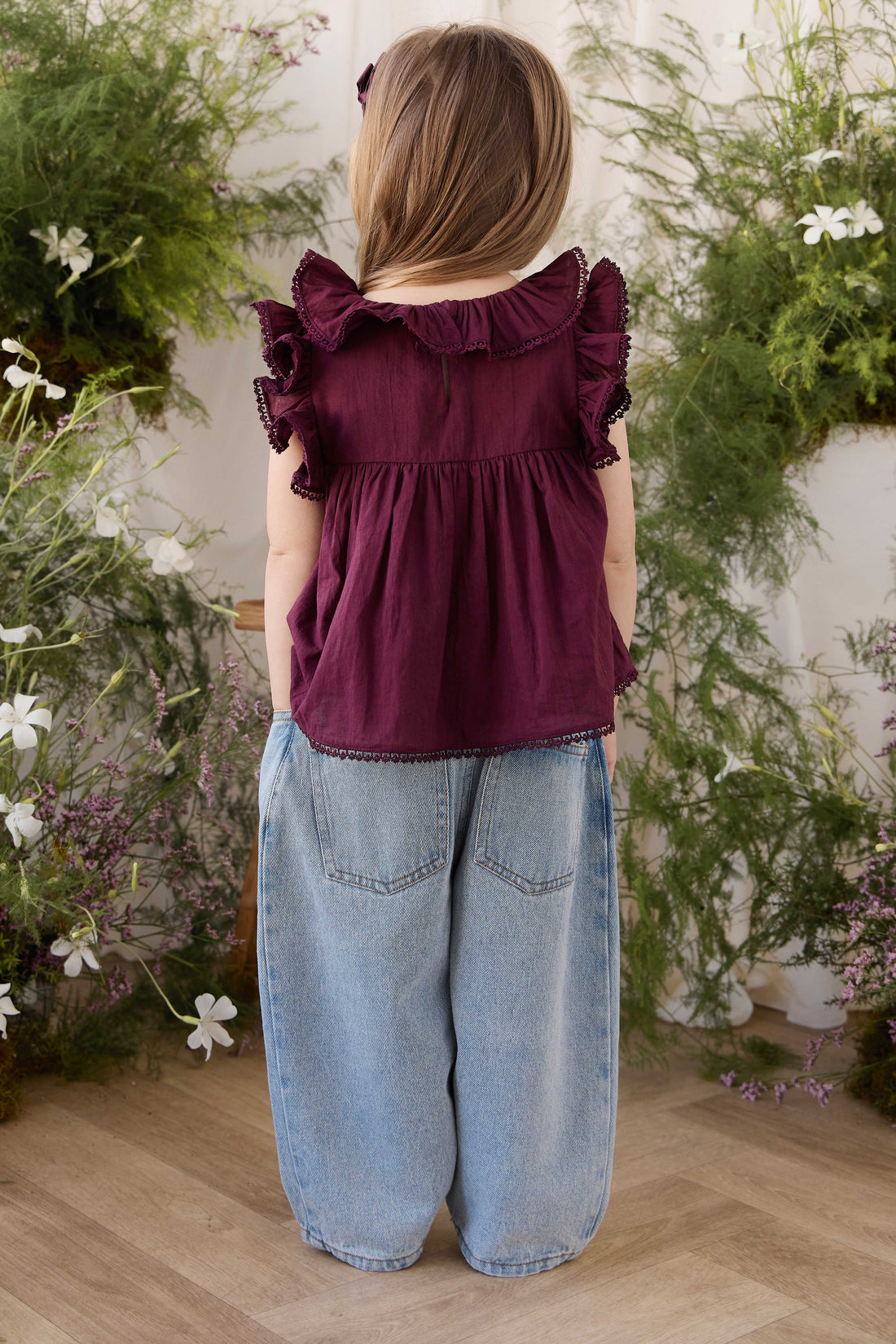 Organic Cotton Banks Blouse - Fig Childrens Top from Jamie Kay USA