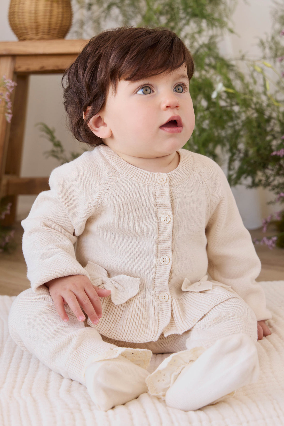 Lyla Cardigan - Vanilla Childrens Cardigan from Jamie Kay USA