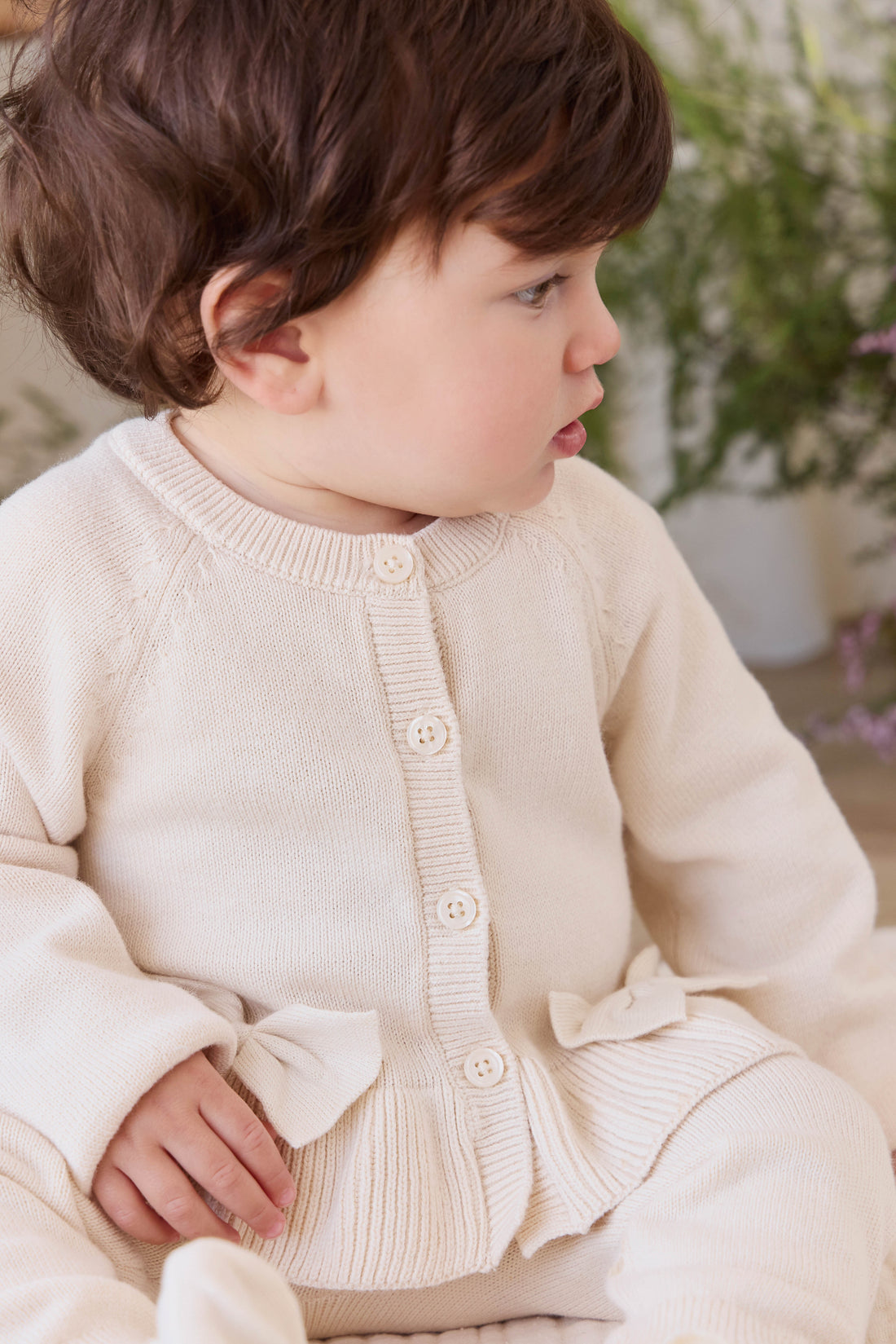 Lyla Cardigan - Vanilla Childrens Cardigan from Jamie Kay USA