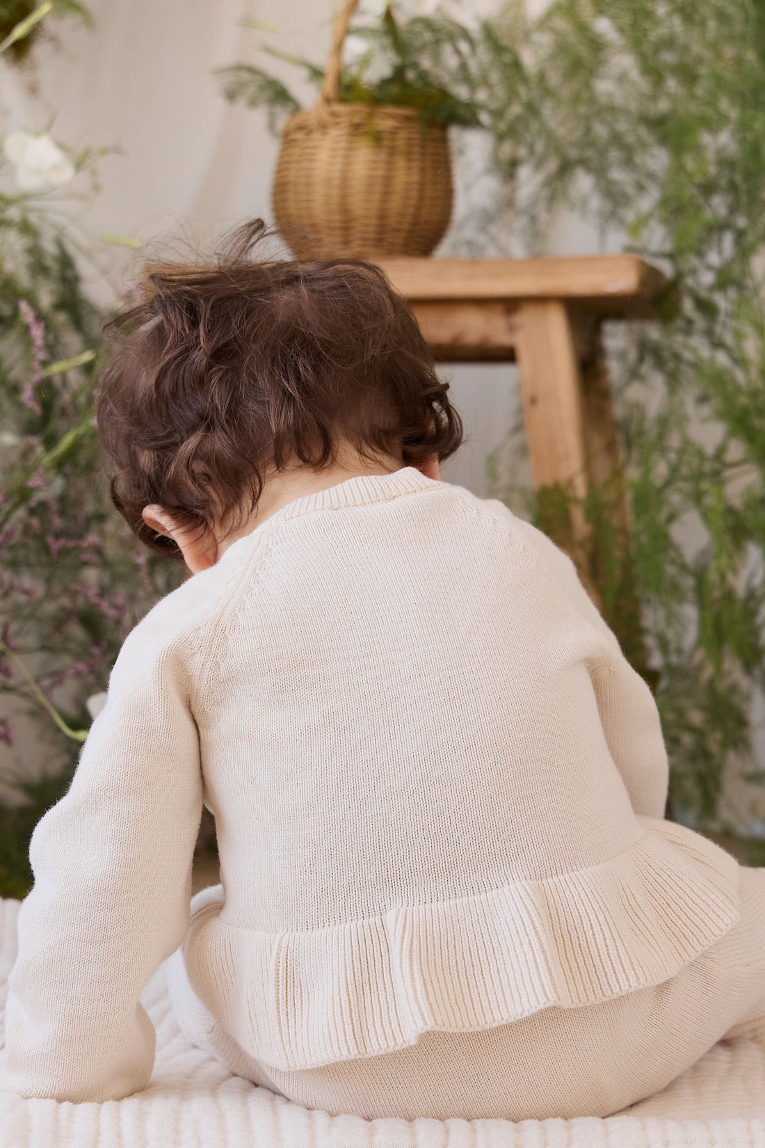 Lyla Cardigan - Vanilla Childrens Cardigan from Jamie Kay USA