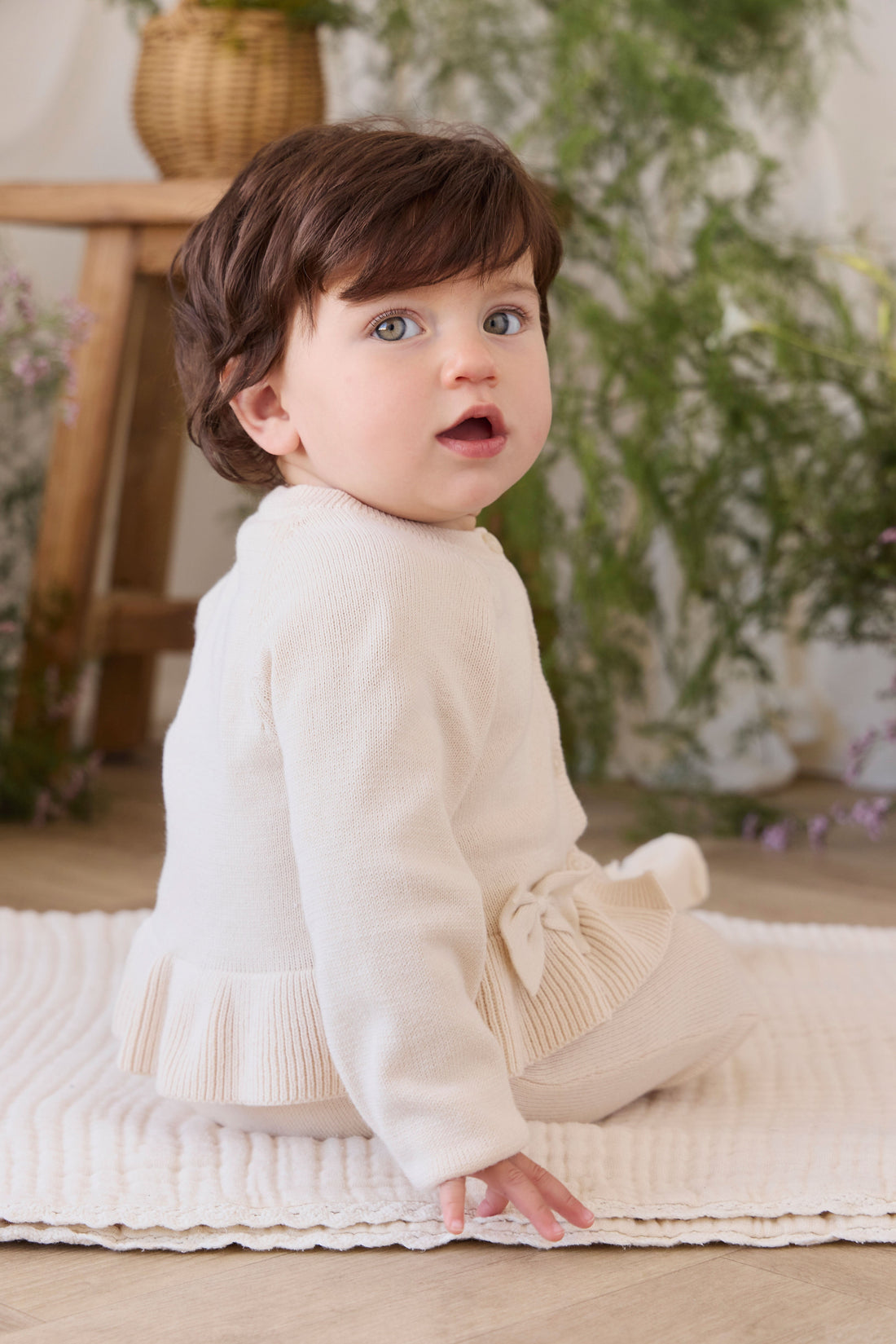 Lyla Cardigan - Vanilla Childrens Cardigan from Jamie Kay USA
