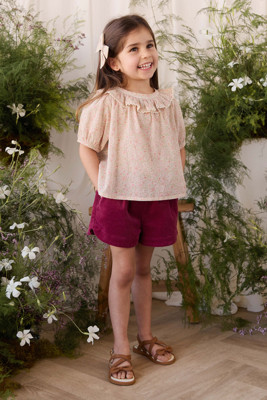 Organic Cotton Misty Top - Flora Pink Childrens Top from Jamie Kay USA
