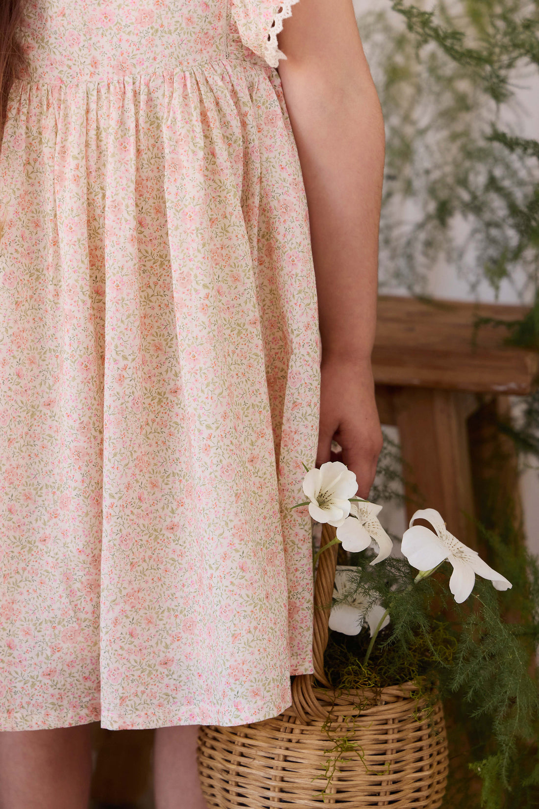 Organic Cotton Helene Dress - Flora Pink Childrens Dress from Jamie Kay USA