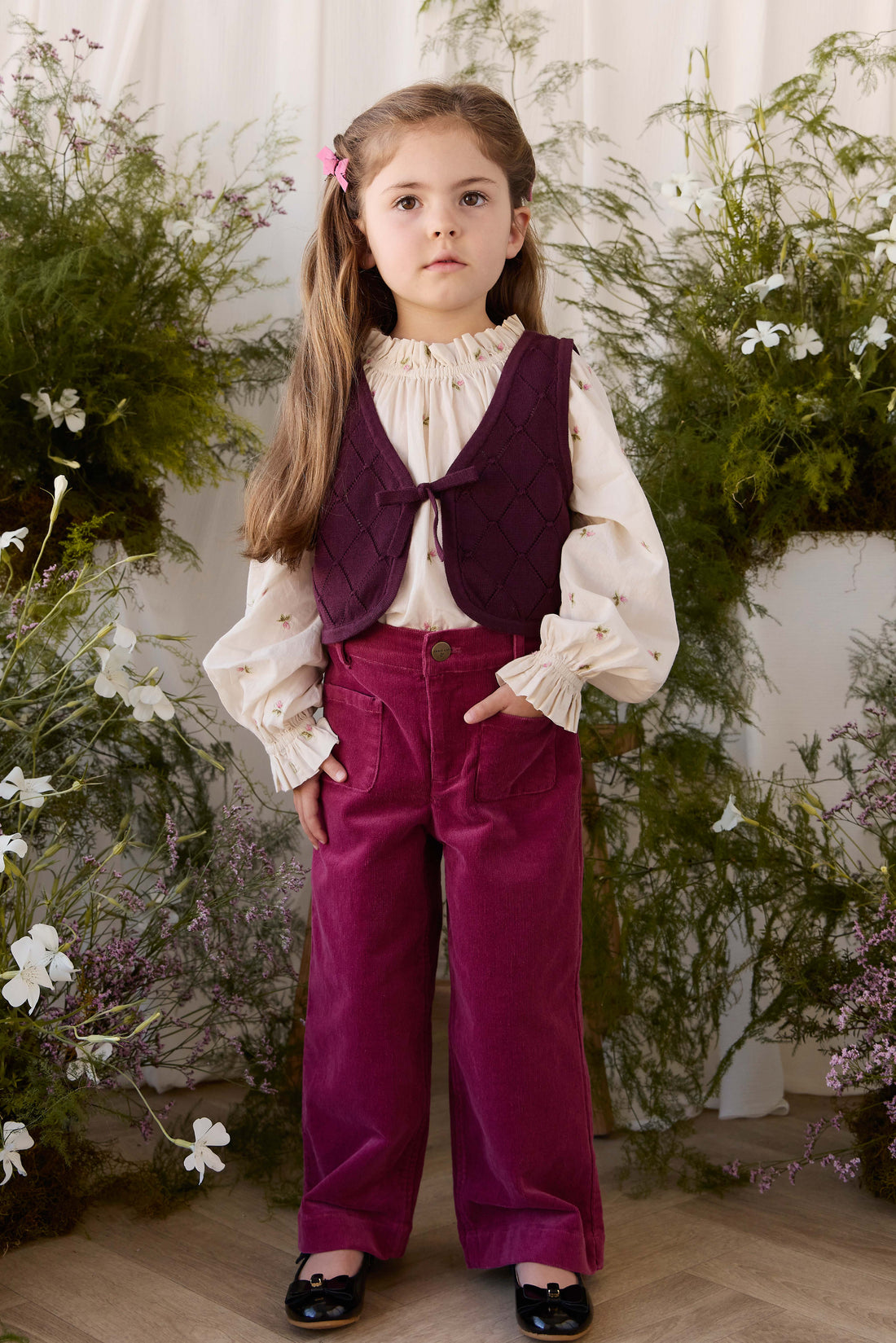 Lilah Knitted Vest - Fig Childrens Vest from Jamie Kay USA