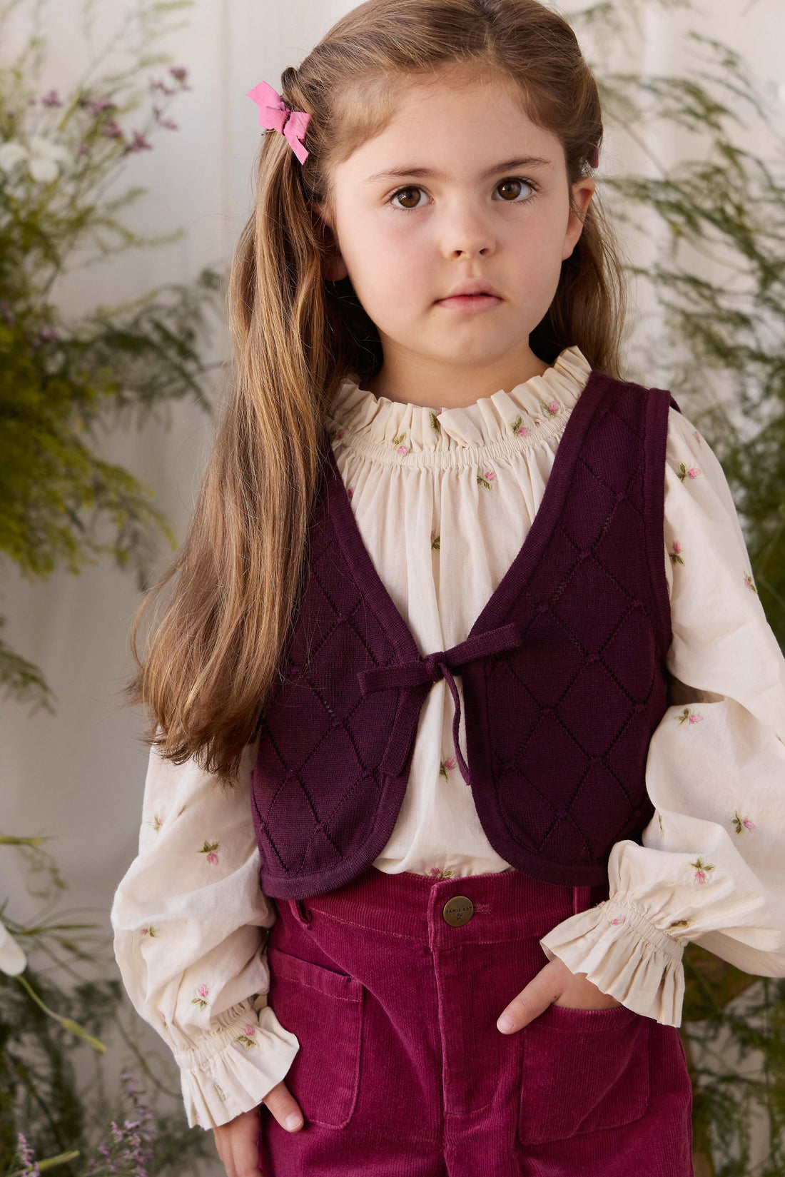 Lilah Knitted Vest - Fig Childrens Vest from Jamie Kay USA