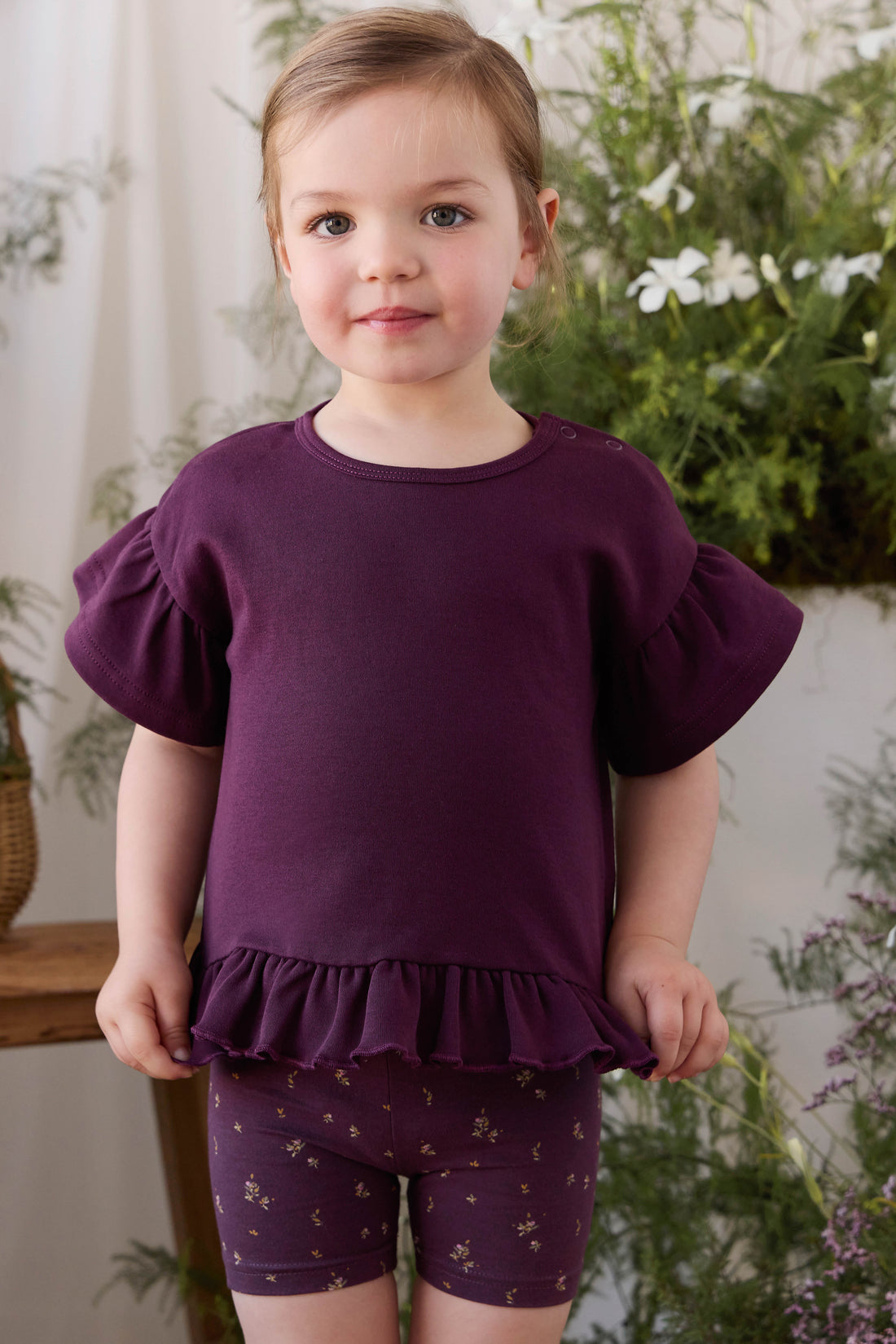 Organic Cotton Everyday Bike Short - Dina Fig Childrens Shorts from Jamie Kay USA