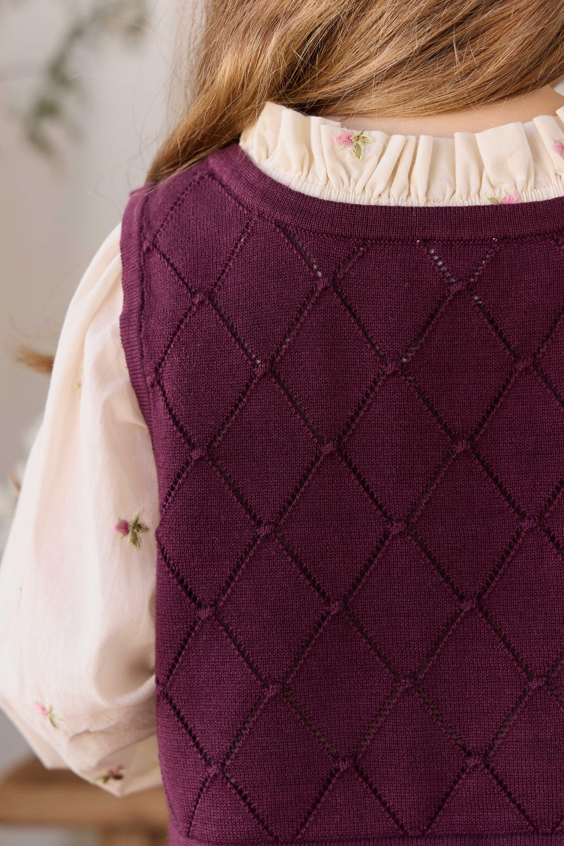 Lilah Knitted Vest - Fig Childrens Vest from Jamie Kay USA