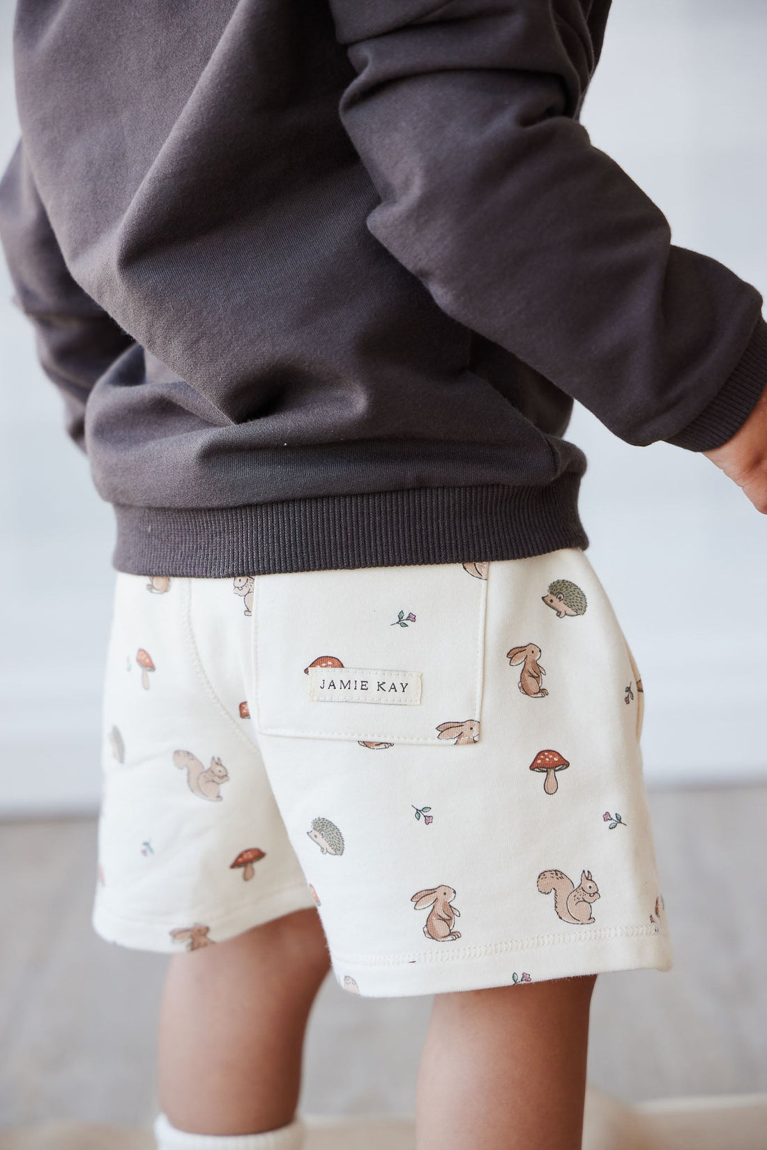 Organic Cotton Jalen Short - Woodland Friends Childrens Short from Jamie Kay USA