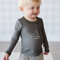 Liam Vest - Deep Olive Childrens Swimwear from Jamie Kay USA