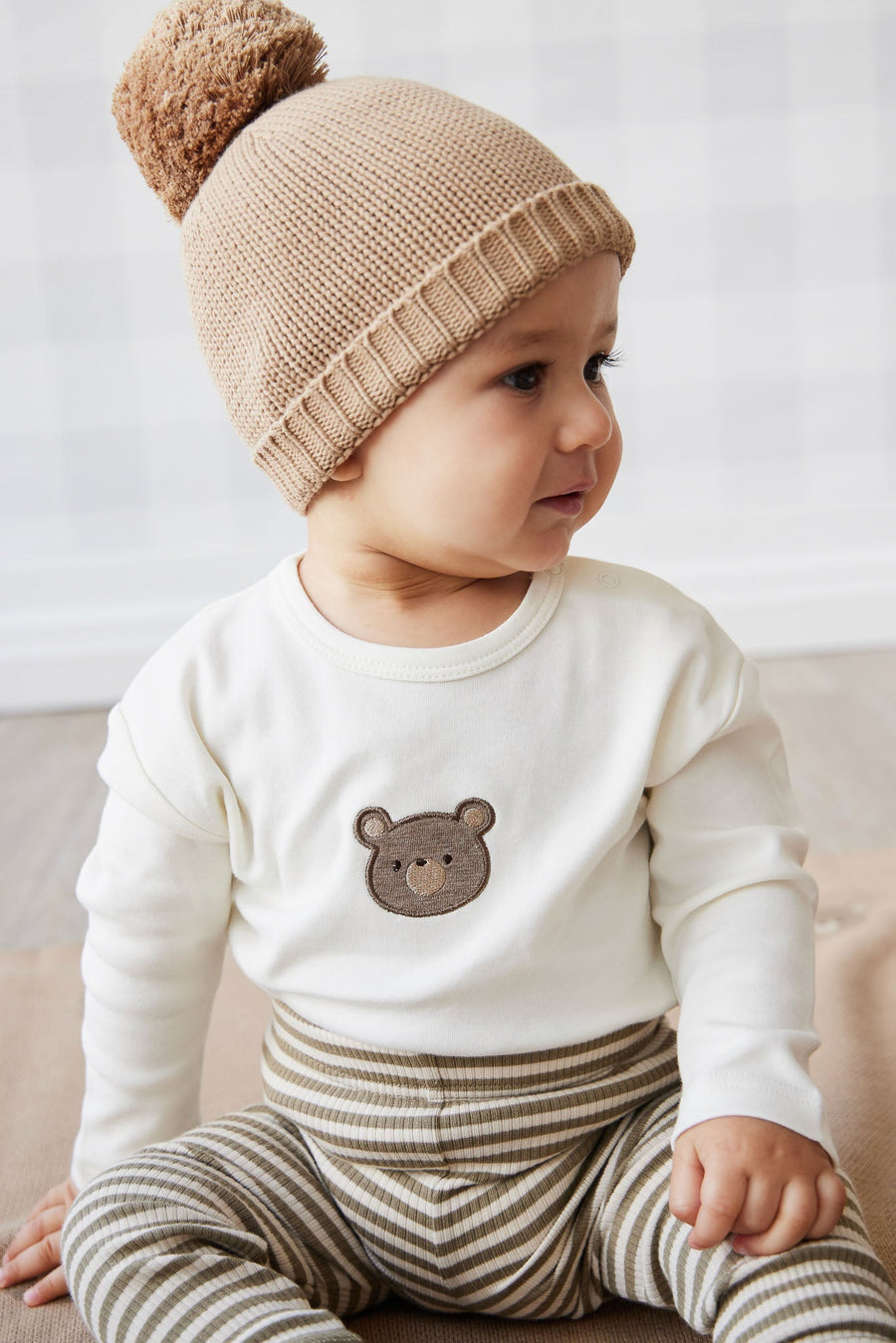 Pima Cotton Arnold Long Sleeve Top - Cloud Bear Childrens Top from Jamie Kay USA