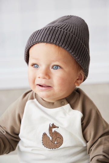 Leon Knitted Beanie - Wolf Childrens Hat from Jamie Kay USA