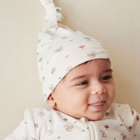 Organic Cotton Knot Beanie - Woodland Friends Childrens Hat from Jamie Kay USA