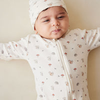 Organic Cotton Reese Zip Onepiece - Woodland Friends Childrens Onepiece from Jamie Kay USA