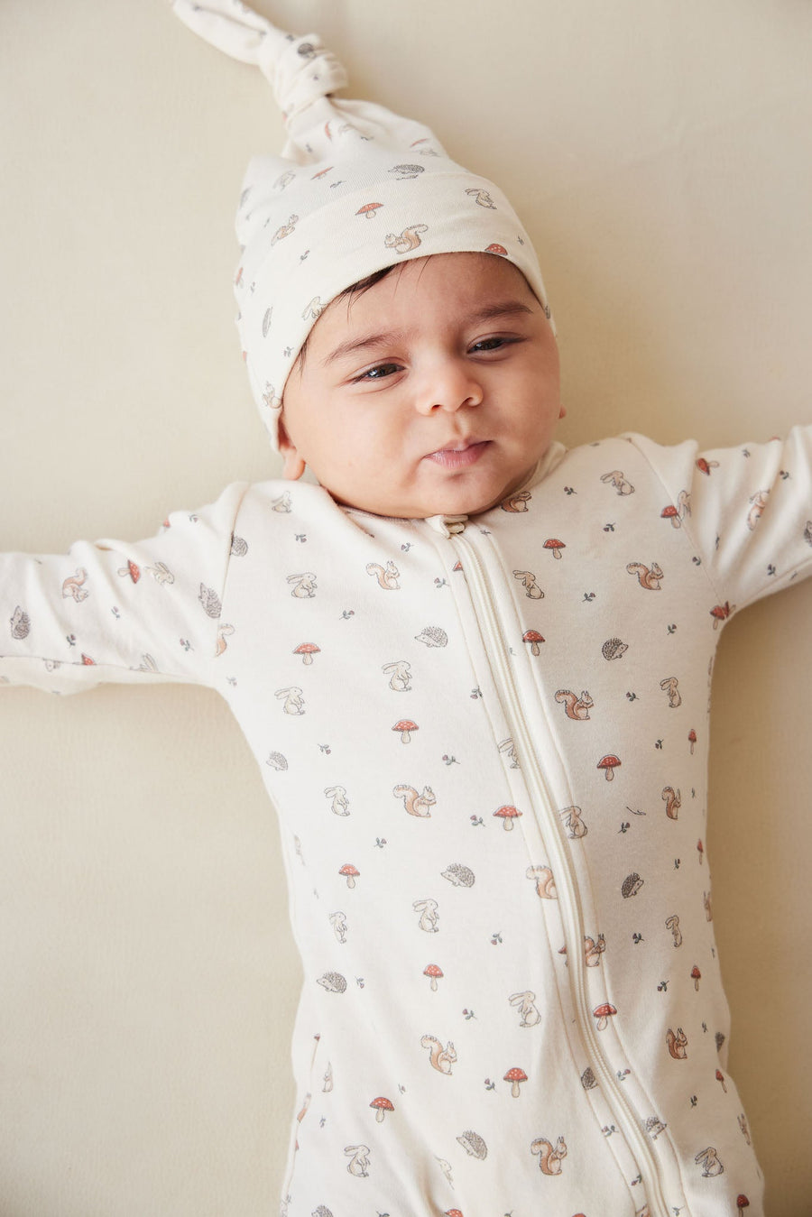 Organic Cotton Reese Zip Onepiece - Woodland Friends Childrens Onepiece from Jamie Kay USA