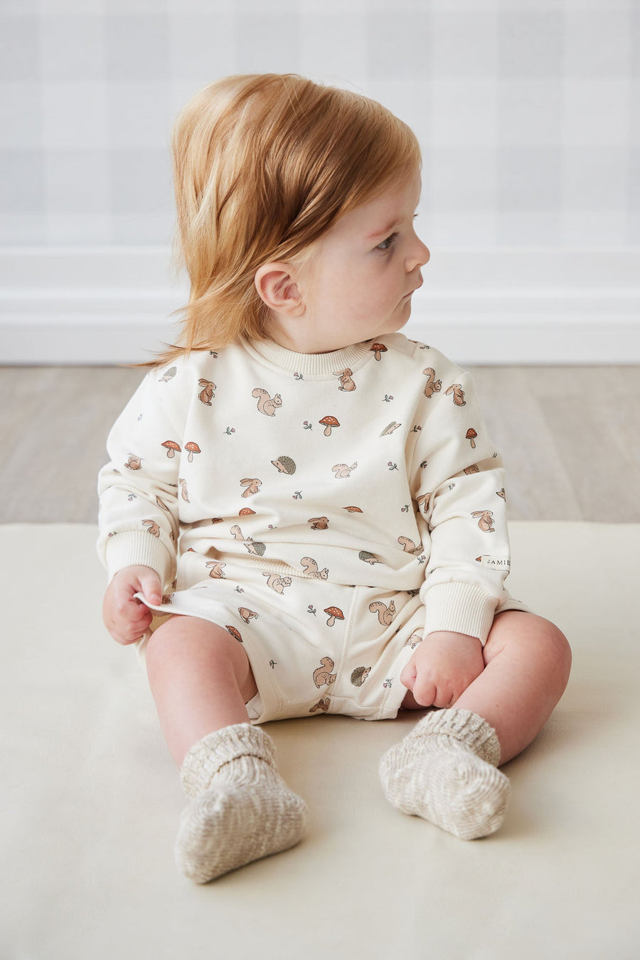 Organic Cotton Jalen Oversized Jumper - Woodland Friends Childrens Top from Jamie Kay USA