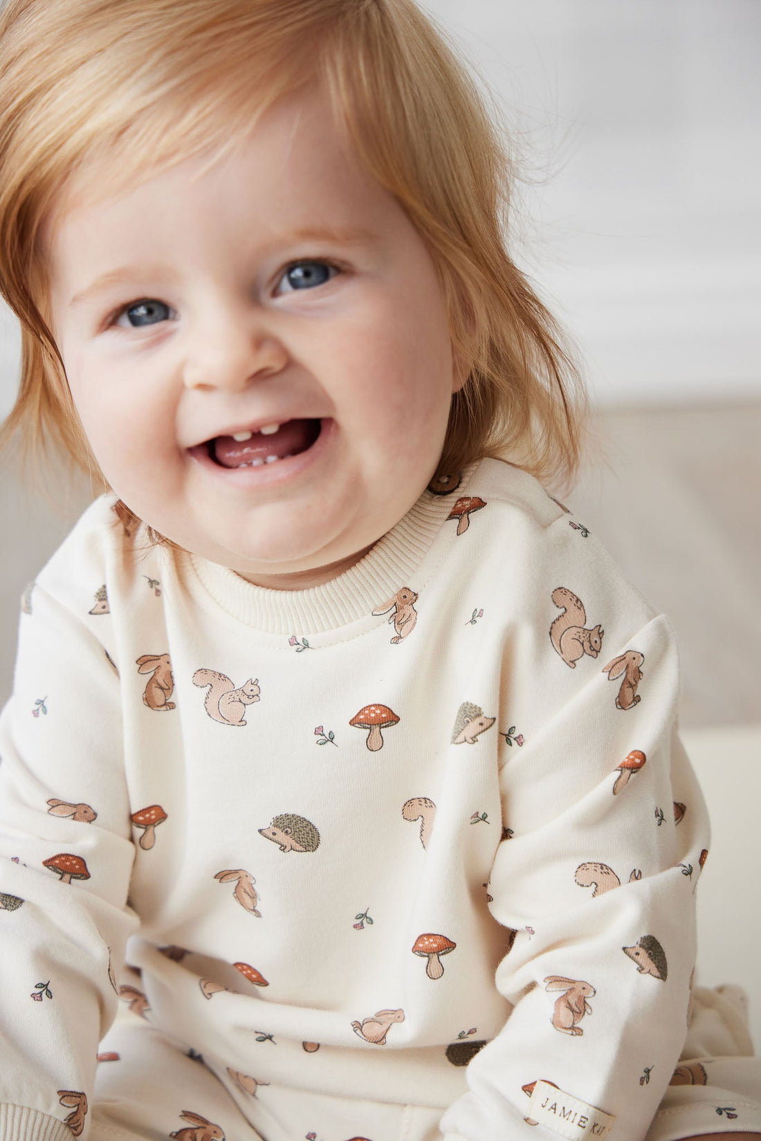 Organic Cotton Jalen Oversized Jumper - Woodland Friends Childrens Top from Jamie Kay USA