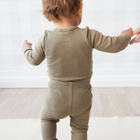 Organic Cotton Modal Elastane Legging - Oak Childrens Legging from Jamie Kay USA