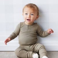 Organic Cotton Modal Elastane Legging - Oak Childrens Legging from Jamie Kay USA