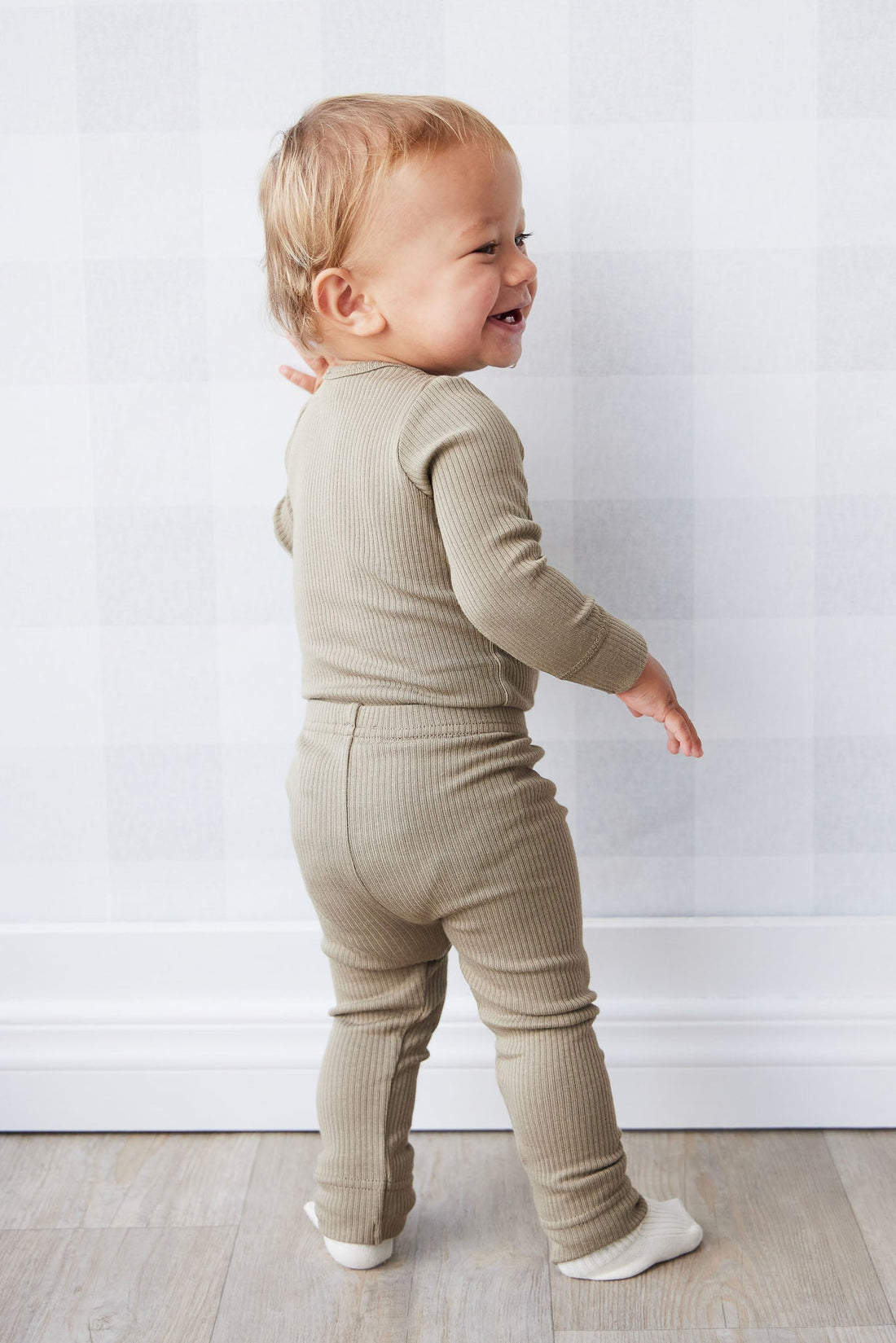 Organic Cotton Modal Elastane Legging - Oak Childrens Legging from Jamie Kay USA