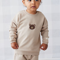 Organic Cotton Damien Sweatshirt - Fawn Bear Childrens Top from Jamie Kay USA