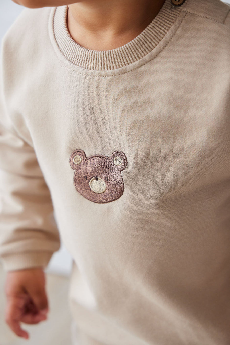 Organic Cotton Damien Sweatshirt - Fawn Bear Childrens Top from Jamie Kay USA