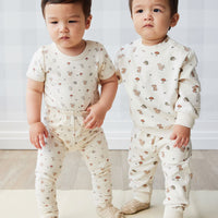 Organic Cotton Jalen Track Pant - Woodland Friends Childrens Pant from Jamie Kay USA