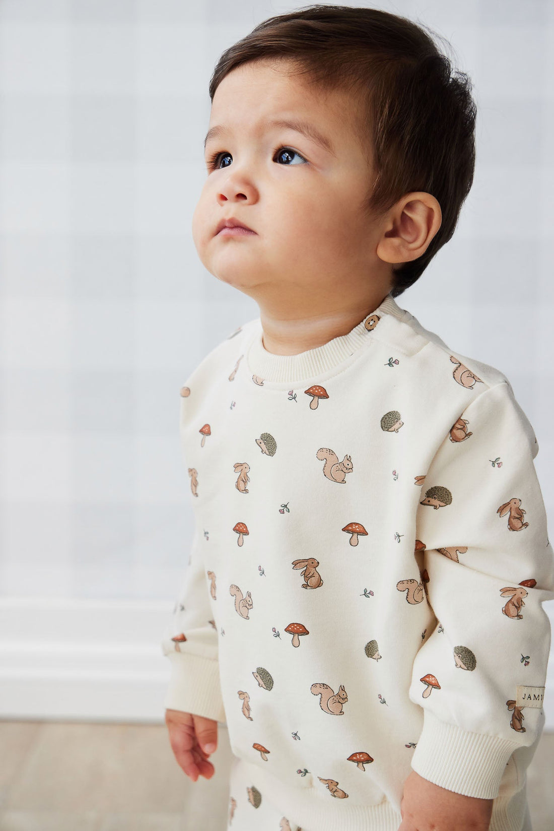 Organic Cotton Jalen Oversized Jumper - Woodland Friends Childrens Top from Jamie Kay USA