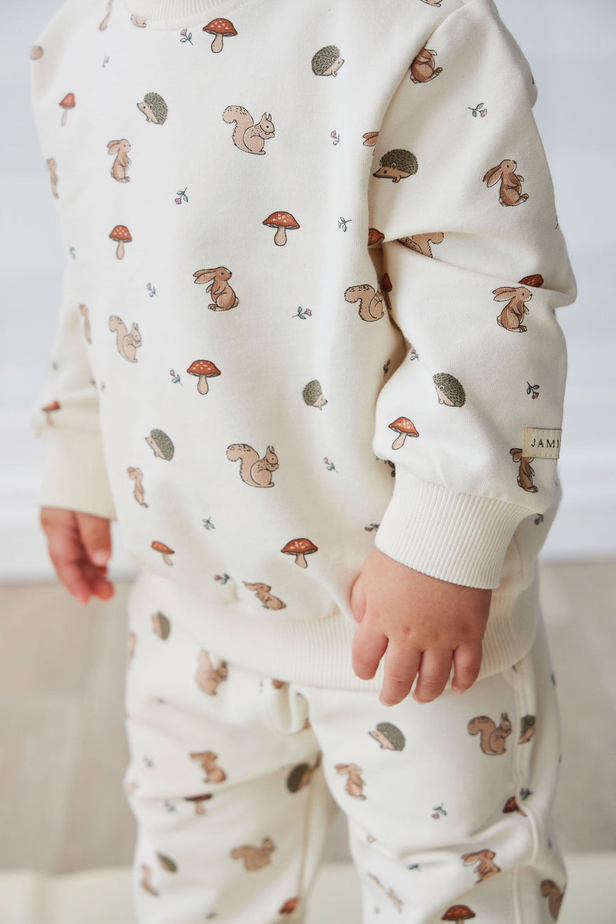 Organic Cotton Jalen Oversized Jumper - Woodland Friends Childrens Top from Jamie Kay USA