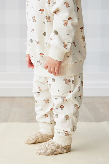 Organic Cotton Jalen Track Pant - Woodland Friends Childrens Pant from Jamie Kay USA