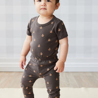 Organic Cotton Hudson Short Sleeve Bodysuit - Fox Cubs Wolf Childrens Bodysuit from Jamie Kay USA