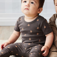 Organic Cotton Hudson Short Sleeve Bodysuit - Fox Cubs Wolf Childrens Bodysuit from Jamie Kay USA