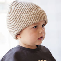 Leon Knitted Beanie - Fawn Childrens Hat from Jamie Kay USA