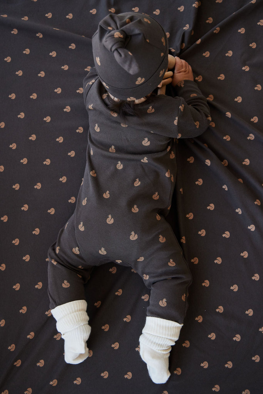 Organic Cotton Reese Zip Onepiece - Fox Cubs Wolf Childrens Onepiece from Jamie Kay USA