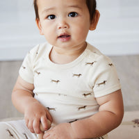 Organic Cotton Hudson Short Sleeve Bodysuit - Cosy Basil Cloud Childrens Bodysuit from Jamie Kay USA