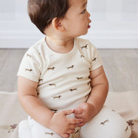 Organic Cotton Hudson Short Sleeve Bodysuit - Cosy Basil Cloud Childrens Bodysuit from Jamie Kay USA