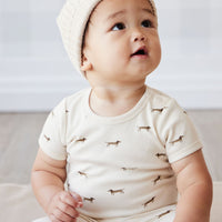 Organic Cotton Hudson Short Sleeve Bodysuit - Cosy Basil Cloud Childrens Bodysuit from Jamie Kay USA