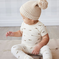 Organic Cotton Hudson Short Sleeve Bodysuit - Cosy Basil Cloud Childrens Bodysuit from Jamie Kay USA