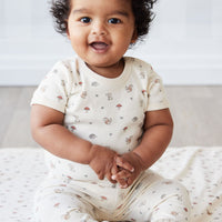 Organic Cotton Hudson Short Sleeve Bodysuit - Woodland Friends Childrens Bodysuit from Jamie Kay USA