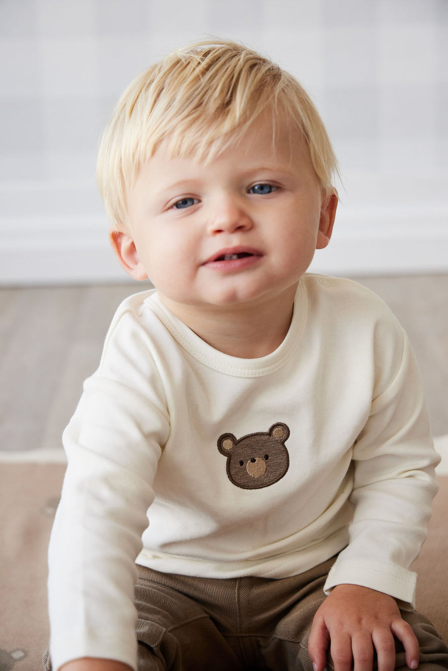 Pima Cotton Arnold Long Sleeve Top - Cloud Bear Childrens Top from Jamie Kay USA