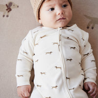 Organic Cotton Reese Zip Onepiece - Cosy Basil Cloud Childrens Onepiece from Jamie Kay USA