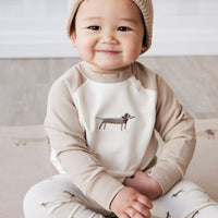 Organic Cotton Tao Sweatshirt - Cosy Basil Fawn Childrens Top from Jamie Kay USA