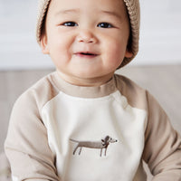 Organic Cotton Tao Sweatshirt - Cosy Basil Fawn Childrens Top from Jamie Kay USA