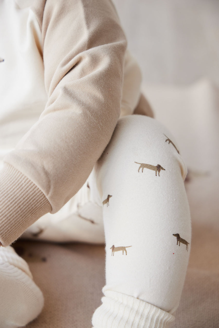 Organic Cotton Everyday Legging - Cosy Basil Cloud Childrens Legging from Jamie Kay USA