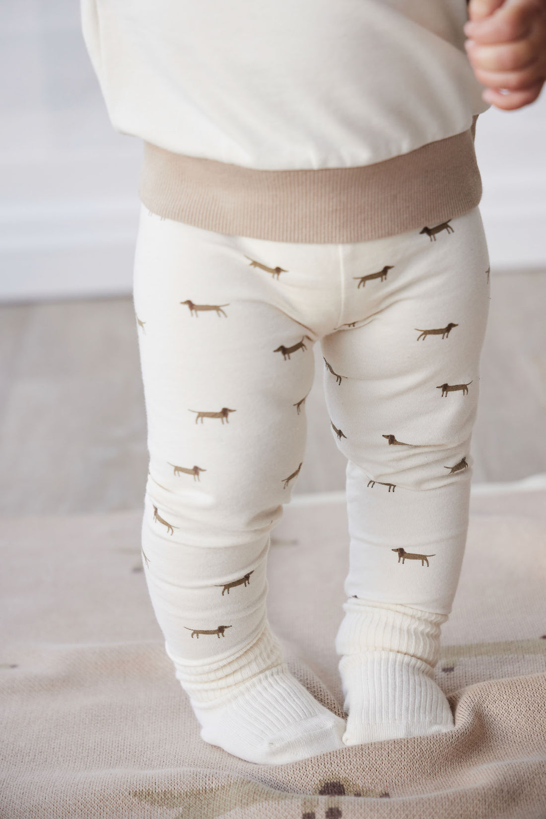 Organic Cotton Everyday Legging - Cosy Basil Cloud Childrens Legging from Jamie Kay USA