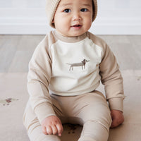 Organic Cotton Tao Sweatshirt - Cosy Basil Fawn Childrens Top from Jamie Kay USA